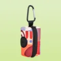 Portable dog waste bag dispenser with colorful abstract print, zipper and carabiner clip for pets. - One Size / New Morocco