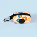 Colorful patterned pet waste bag dispenser with carabiner, portable dog poop bag holder. - One Size / Double Round Stones