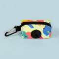 Colorful abstract pattern dog poop bag holder dispenser with secure zipper and hook. - One Size / Light Green Geometry