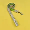 Simpatica guinzaglio per animali rosa con stampa avocado e ganci metallici dorati per cani. - Taglia S / Guinzaglio Avocado Rosa