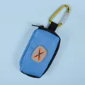Portable pet waste bag dispenser pouch with carabiner for dog walking outdoor daily use. - One Size / Teal