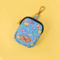 Mini borsetta con zip stampa gelato portamonete con portachiavi per uso quotidiano. - Borsa Porta Sacchetti Rifiuti Gelato Blu