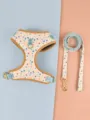 Cute heart print pet harness and leash set, comfortable summer dog walking strap accessories. - L / White Heart