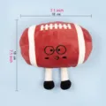 Cute plush football dog toy with cute glasses and dangling legs, soft interactive pet toy 18cm. - One Size / Rugby Squeaky