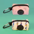 Portable dog poop bag dispenser set, cute rainbow heart print pet waste bag holder, 2 pack. - One Size / Combination 5 Pink Rainbow + White Heart