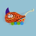 Colorful fabric cat toy for pet interactive plush monster design style variant model - Rhino / Orange
