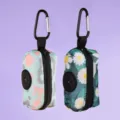 Portable pet waste bag dispenser 2-pack, floral and camo designs for outdoor walking. - One Size / Combination 2 Leopard + Daisy