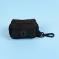Black Neoprene Dog Poop Bag Dispenser Variant, Portable Pet Waste Holder with Hook - One Size / Black