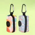 Portable pet waste bag holder set, durable fabric dog poop bag dispenser with carabiner clip. - One Size / Combination 3 Oil Yellow + Seagull