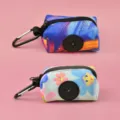 Portable pet waste bag dispenser 2-piece set with carabiner and poop bag holder variants. - One Size / Combination 4 Starry Sea + Sunflower