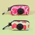 Portable pet waste bag holder set, cute heart and watermelon print dog poop bag dispenser. - One Size / Combination 8 Rose Red Heart + Green Watermelon