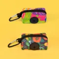Portable dog waste bag dispenser holder 2-pack set for outdoor walking travel use. - One Size / Combination 9 Colorful Rainforest + Hawaii