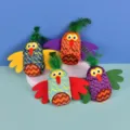 Colorful plush bird cat toy variant, vibrant multi-color interactive pet chewing toy set. - One Size / Cat Toy Random Style 9