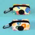 Portable dog waste bag dispenser holder two piece set colorful outdoor pet poop bag pouch - One Size / Combination 10 Light Green Geometry + Double Round Stones
