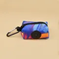 Portable dog waste bag dispenser, starry night blue abstract pattern variant for outdoor walking. - One Size / Starry Sea Morning Glow