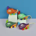 Colorful plush monster cat dog chew toy with funny horn and rope tail, bite-resistant. - One Size / Cat Toy Random Style 11