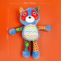 Colorful plush pet chew toy with geometric patterns, bite-resistant interactive cat and dog toy. - One Size / Colorblock Fox Squeaky