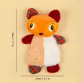 Plush Fox Pet Toy Cute Stuffed Animal Chew Toy with Plaid Details Orange and White Variant - One Size / Fox Crinkle Paper