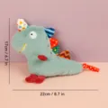 Green plush dinosaur pet chew toy, cute soft interactive dog toy with colorful details. - One Size / Little Dinosaur Squeaky