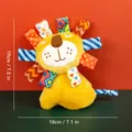 Plush baby lion toy with colorful patterned fabric manes and soft plush body, 19x18cm size. - One Size / Lion Squeaky