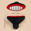 Plush pet chew toy with funny cartoon smile teeth design, durable soft toy for dogs and cats. - One Size / Funny Lips Squeaky
