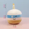 Cute birthday cake plush dog toy chew toy with funny face design, soft interactive pet supply. - One Size / Birthday Cake Squeaky