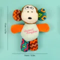 Cute plush pet chew toy with colorful geometric pattern design and embroidery 17cm - One Size / Small Monkey Squeaky