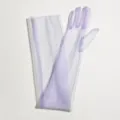 70cm Long Sheer Tulle Gloves Women Elegant Purple Opera Gloves for Party Evening Costume - Light Purple