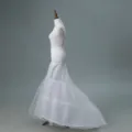 White mermaid petticoat detail, multi-layer tulle and steel ring for wedding dress train. - Train Crinoline