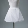 White petticoat crinoline skirt for wedding dress lolita fluffy underskirt variant - Elastic Waist One Steel Ring