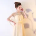 Élégant châle cape en dentelle transparente d'été pour femmes accessoire de robe de mariée - Champagne / Taille unique
