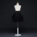 Black Lolita crinoline petticoat short puffy skirt for wedding dress underskirt fashion. - Short Mesh Skirt Black