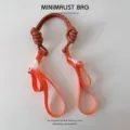 Sangle de sac tricotée minimaliste réglable en nylon bandoulière de rechange pour femmes - Orange