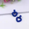 Blue twisted heart earrings minimalist acrylic earrings stylish women jewelry fashion gift - Blue
