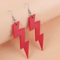 Pendientes colgantes de rayo acrílico rojo, joyería de moda exagerada para mujeres. - Rayo / Rojo