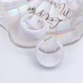 Minimalist white C-shaped acrylic hoop earrings for women, chic candy color trendy jewelry. - Shiny White