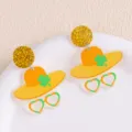 San Patricio Trebol Sombrero de Sol Acrilico Pendientes Variante Estilo Moda Chic! - Gorro de Navidad con Diseño de Gafas