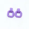 Minimalist purple geometric twisted earrings, chic acrylic rubber paint finish for daily women. - Light Purple