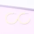 Minimalist flat C-shaped acrylic hoop earrings in beige, stylish candy color jewelry. - White