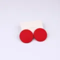 Minimalist red round painted stud earrings, fashion acrylic candy color ear jewelry for women - Red