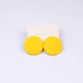 Minimalist yellow round acrylic stud earrings for women, simple candy color fashion daily jewelry. - Yellow