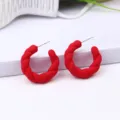Red twisted hoop earrings for women, stylish candy color acrylic chunky ear jewelry. - Red