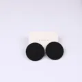 Pendientes de boton redondos negros de acrilico para mujer estilo moda simple y elegante - Negro