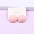 Pink square faceted acrylic stud earrings candy color simple geometric jewelry variant - Pink