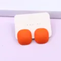 Orange geometric acrylic stud earrings candy color square earrings for women daily wear - Orange