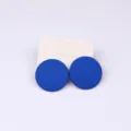 Pendientes redondos pintados de colores caramelo minimalistas para mujer joyería de moda - Azul Zafiro
