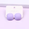 Candy color geometric faceted square acrylic earrings, minimalist purple stud earrings. - Light Purple