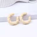 Matte twisted hoop earrings candy color spray painted acrylic fashion jewelry for women - Beige