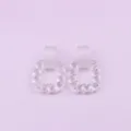Transparent acrylic geometric twist square earrings minimalist style fashion jewelry for women - Clear