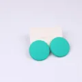 Pendientes redondos minimalistas de acrílico color caramelo moda mujer joyería topos - Azul lago